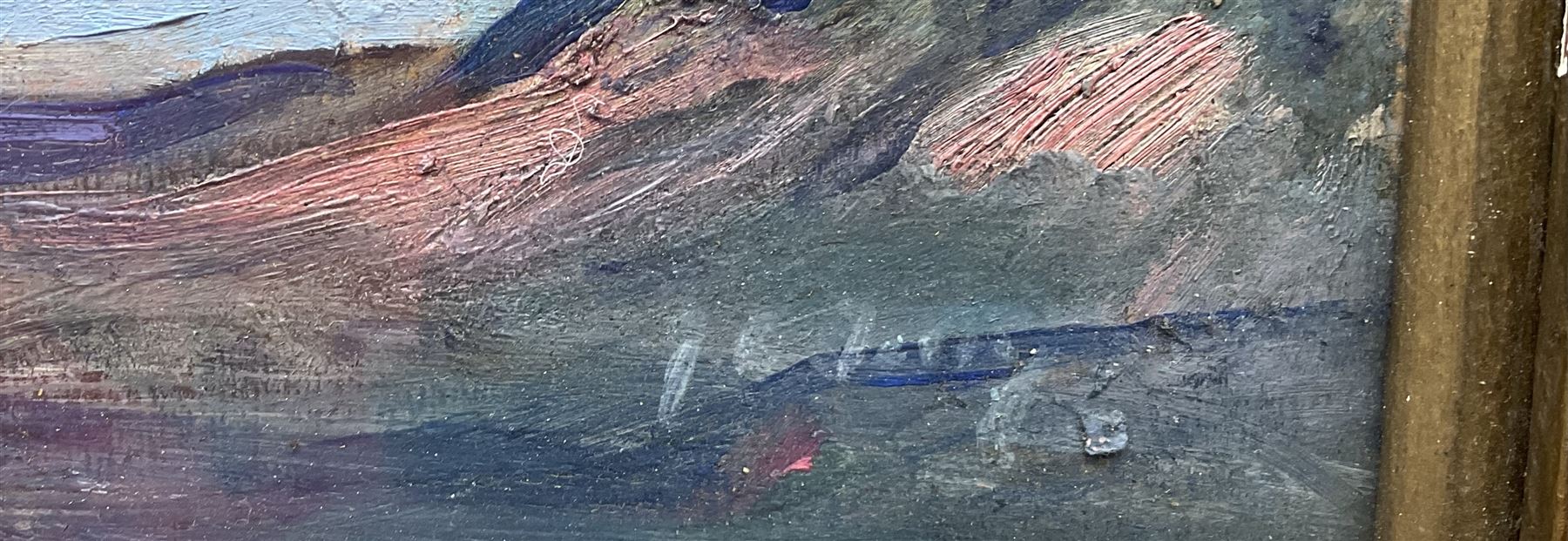 Joseph Alfred Terry (Staithes Group 1872-1939): 'The Crest of the Pennines', oil on board signed, titled on exhibition label with artist's address verso 32cm x 39cm