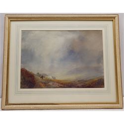 John Spence Ingall (Staithes Group 1850-1936): 'Landscape with Clouded Sky and Cattle', watercolour signed, titled verso 27cm x 39cm