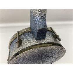 John Grey & Sons banjolele with unusual all over mottled blue and silver textured finish L57cm; in carrying case