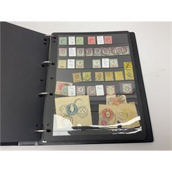 Great British and World Queen Victoria and later stamps, in albums, folders and loose, including various first day covers some with special postmarks, presentation packs, Austria, Belgium, Canada, Cyprus, Falkland Islands, France, Gold Coast, Germany, India etc, Stanley Gibbons 'Detectamark' watermark detector and other stamp accessories etc, in two boxes
