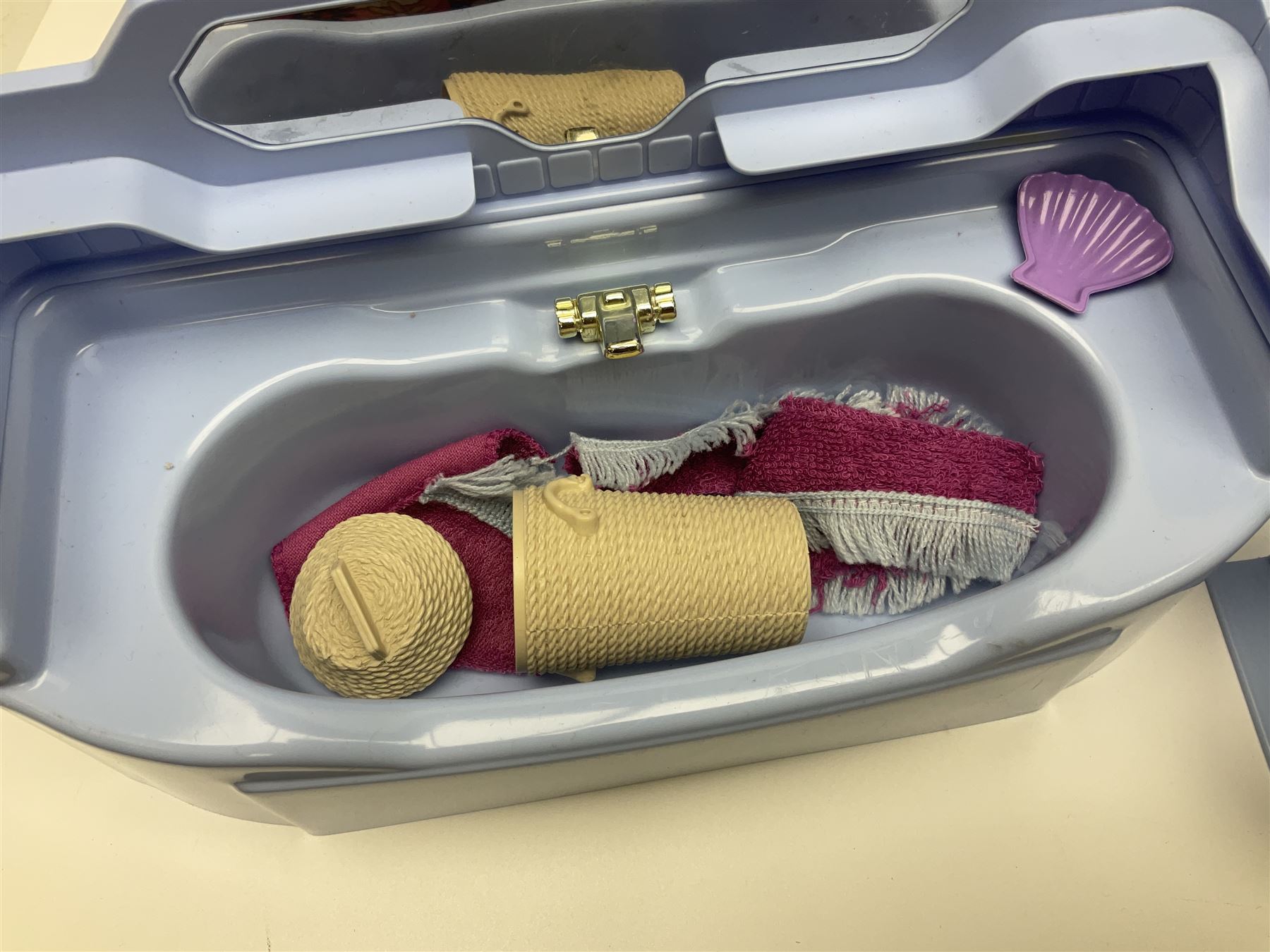 Sindy - furniture and accessories comprising dining suite with separate dresser; two beds; Garden Set; Music Centre; all  boxed; three-piece bedroom suite; settee; Hostess Trolley; two coffee tables; and four-piece bathroom suite including shower cubicle