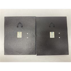 Nine Lilliput Lane framed wall plaques, including Fell View, Battleview, Catslide Cottage, Ashdown Hall and Shannon's Bank, together with three smaller circular framed Lilliput Lane plaques