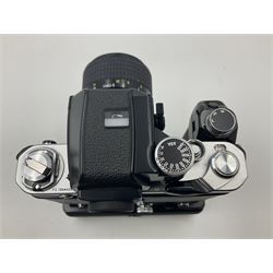 Nikon F2A Photomic camera body, serial no. 7844439, with 'Nikon Zoom-NIKKOR 35-70mm 1:3.5-4.8' lens, serial no. 5352031, Nikon MD1 Motor Drive, serial no. 208608 and Nikon MB1 battery pack