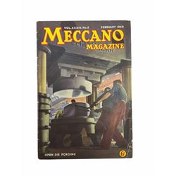 Meccano Magazine - almost complete run of over three hundred copies December 1938 to December 1965; lacking October 1942, April, May and October 1943, August and December 1944 and February 1958; contained in ten modern loose leaf binders.