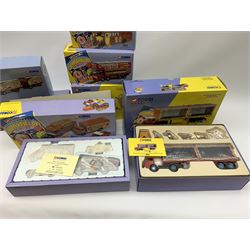 Sixteen Corgi limited edition Chipperfields Circus models - 07202 Land Rover Public Address & Clowns; 11201 ERF KV Artic with cages lions, tigers, pedestal & tamer; 14201 Foden S21 Articulated Tank Trailer with hippo & crocodile; 17801 Scammell Constructor Cannon & Ringmaster; 31703 Land Rover, Morris Minor Pick-Up, Thames Trader & AEC Fire Engine; 31901 Mary Chipperfield's Liberty Horses; 96905 Advance Booking Vehicle; 97022 AEC Regal Living Quarters; 97092 Bedford Pantechnicon Billy Smee Wardrobe; 97915 Scammell Highwayman with two trailers; 97887 Bedford O Articulated Horsebox; 97888 Foden Closed Pole Truck with Caravan; 97889 AEC Cage Truck & Trailer; 97896 AEC Pole Truck; 97957 ERF 8-Wheel Rigid Truck; and Set No.1 Six Circus Figures; all mint and boxed with certificates, some with posters, and brochure (16)