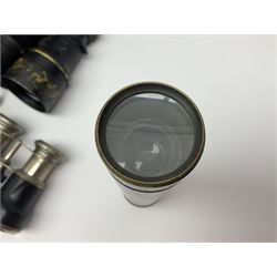 No2 folding autographic brownie, Exakta Varex IIb camera, brass three draw telescope, H.H. Son Ltd binoculars, Carl Zeiss Jena Jenoptem 7x50W binoculars etc