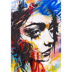 Vin Dantes (Contemporary): Chromazephyr, charcoal and acrylic on paper signed 42cm x 30cm (unframed)