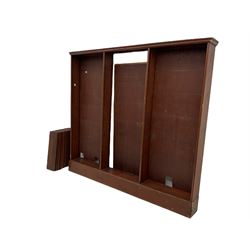 Stained pine open bookcase with multiple shelves