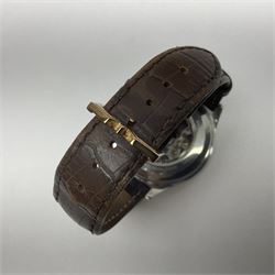 Gentleman's Rotary automatic wristwatch with skeleton movement, on Rotary brown leather strap