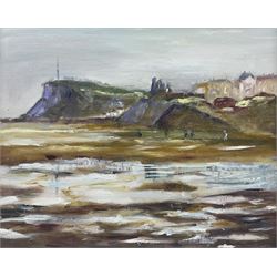 Jane Rowntree (British 20th century): 'Whitby', oil on board, signed and titled verso 25cm x 30cm