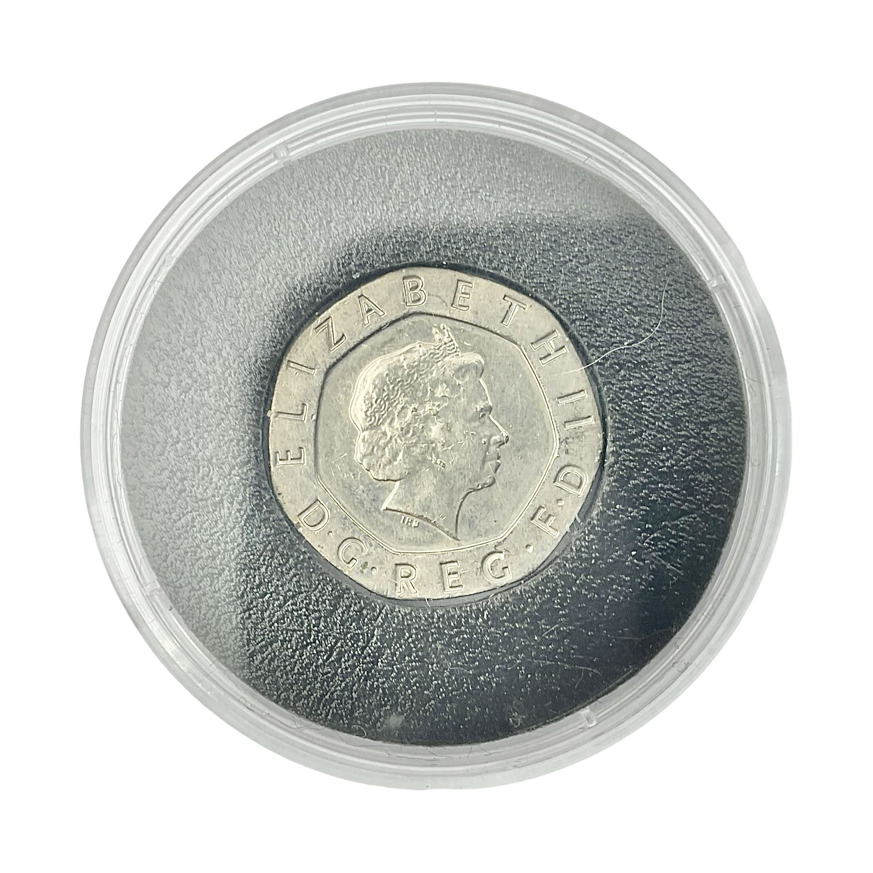 Queen Elizabeth II undated twenty pence coin, from 2008 