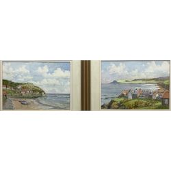 Les Pearson (British 1923-2010): 'Runswick Bay' and 'Robin Hood's Bay', pair watercolours signed titled and dated 2000, 20cm x 28cm (2)