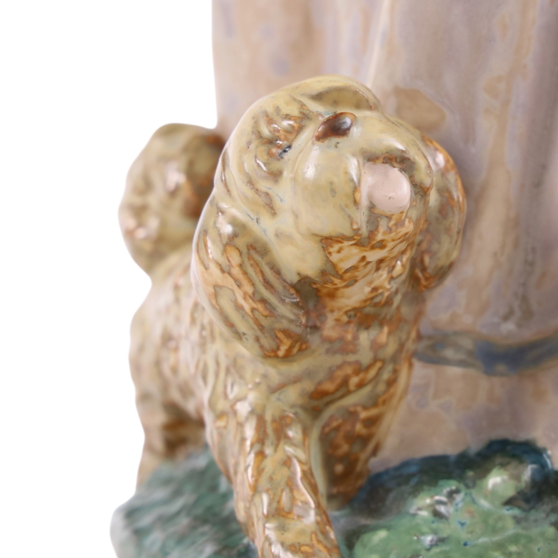 Lladro Gres figure Rosita modelled as a Girl with Dog, printed mark beneath, H36cm