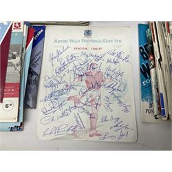 Collection of assorted football programmes, including International examples, together with copies of Football League Review and other memorabilia