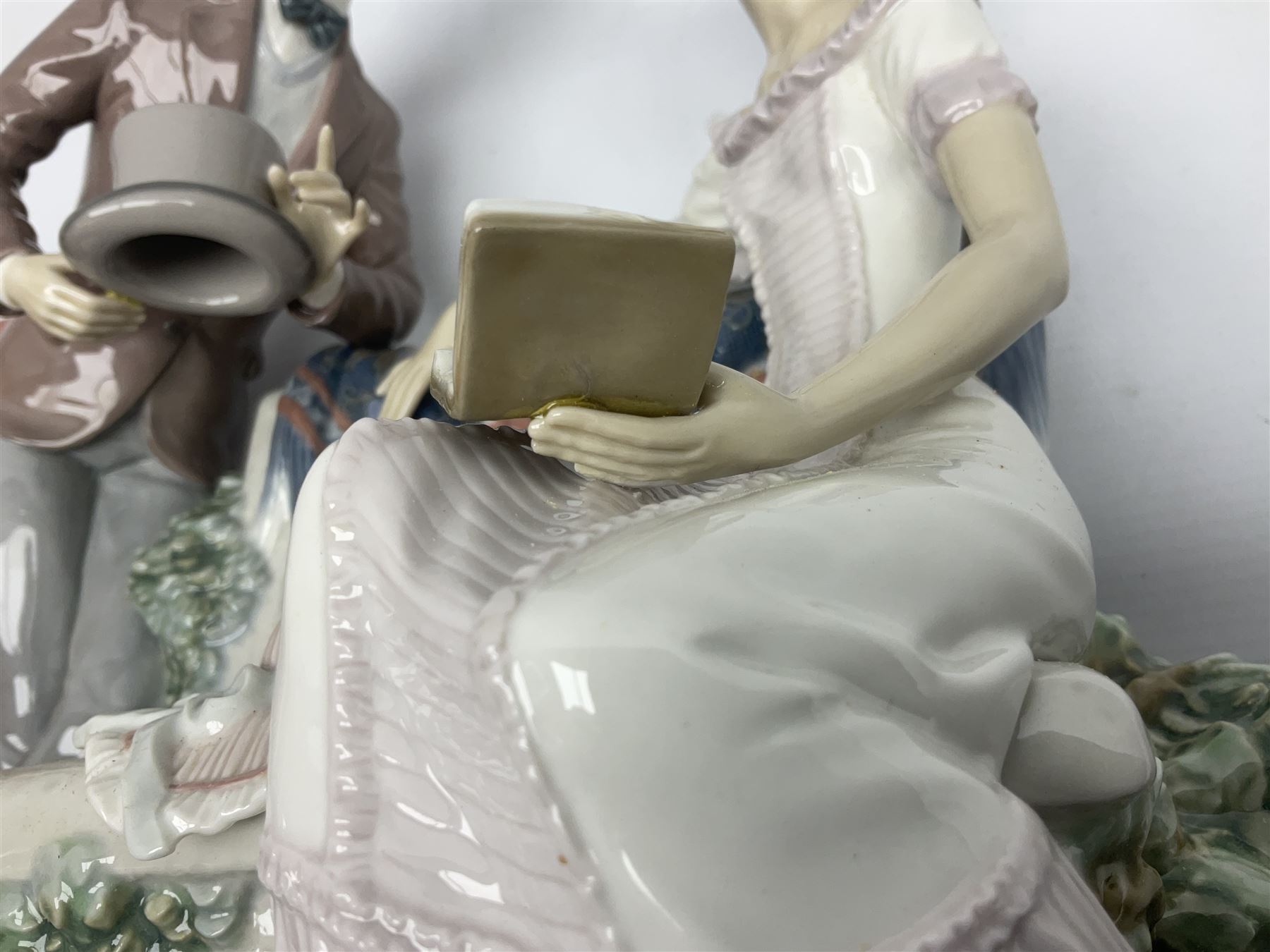 Lladro figure, Will You Marry Me, modelled as a courting couple on a