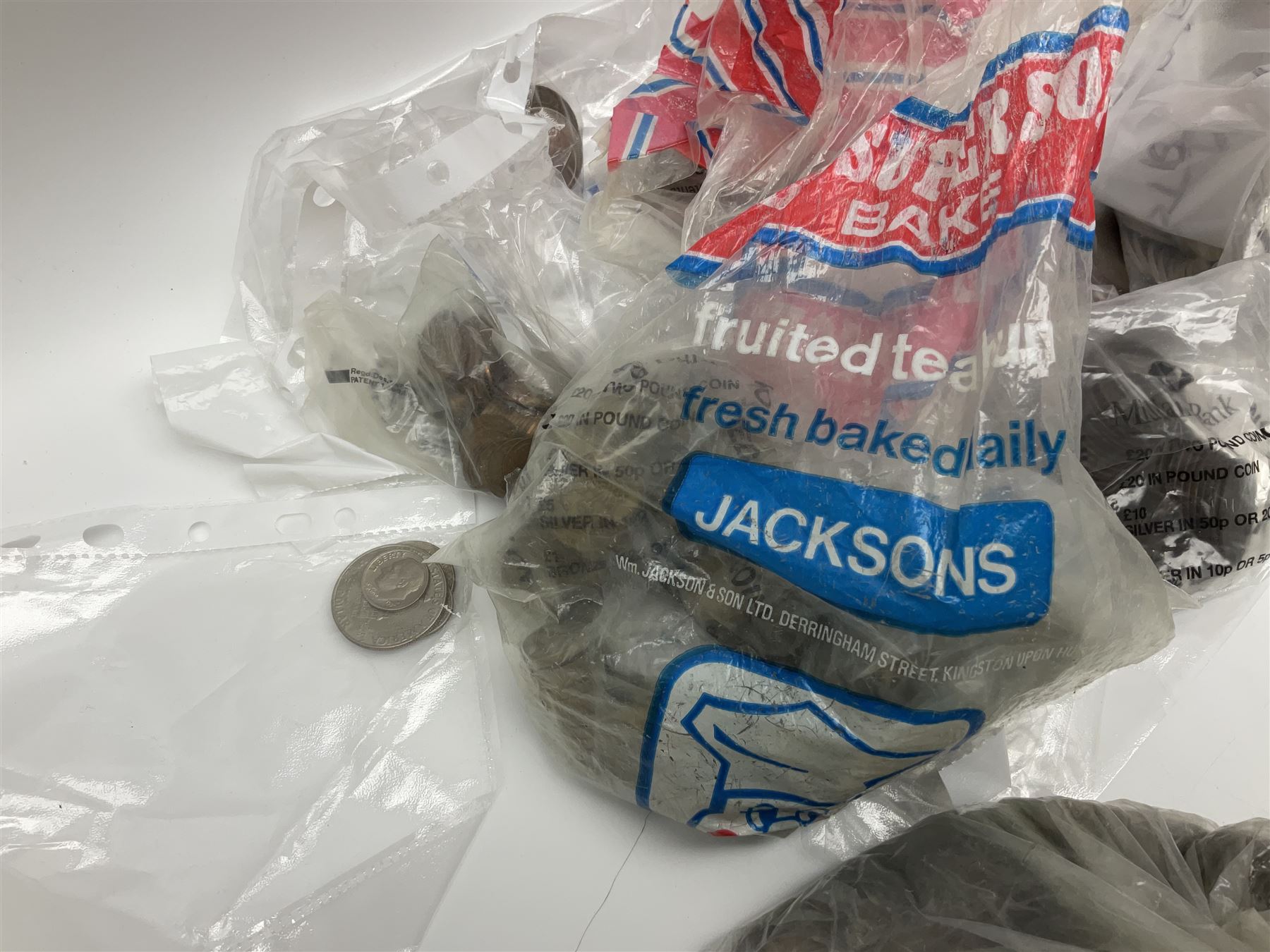 Coins, banknotes and miscellaneous items, including various denominations of Great British pre-decimal coinage, commemorative crowns, The Royal Bank of Scotland one pound notes, The Bank of England one pound notes, United States of America 1972 Eisenhower proof dollar coin in display case, empty unofficial display for a the 'London 2012 Olympic 50p Collection' etc