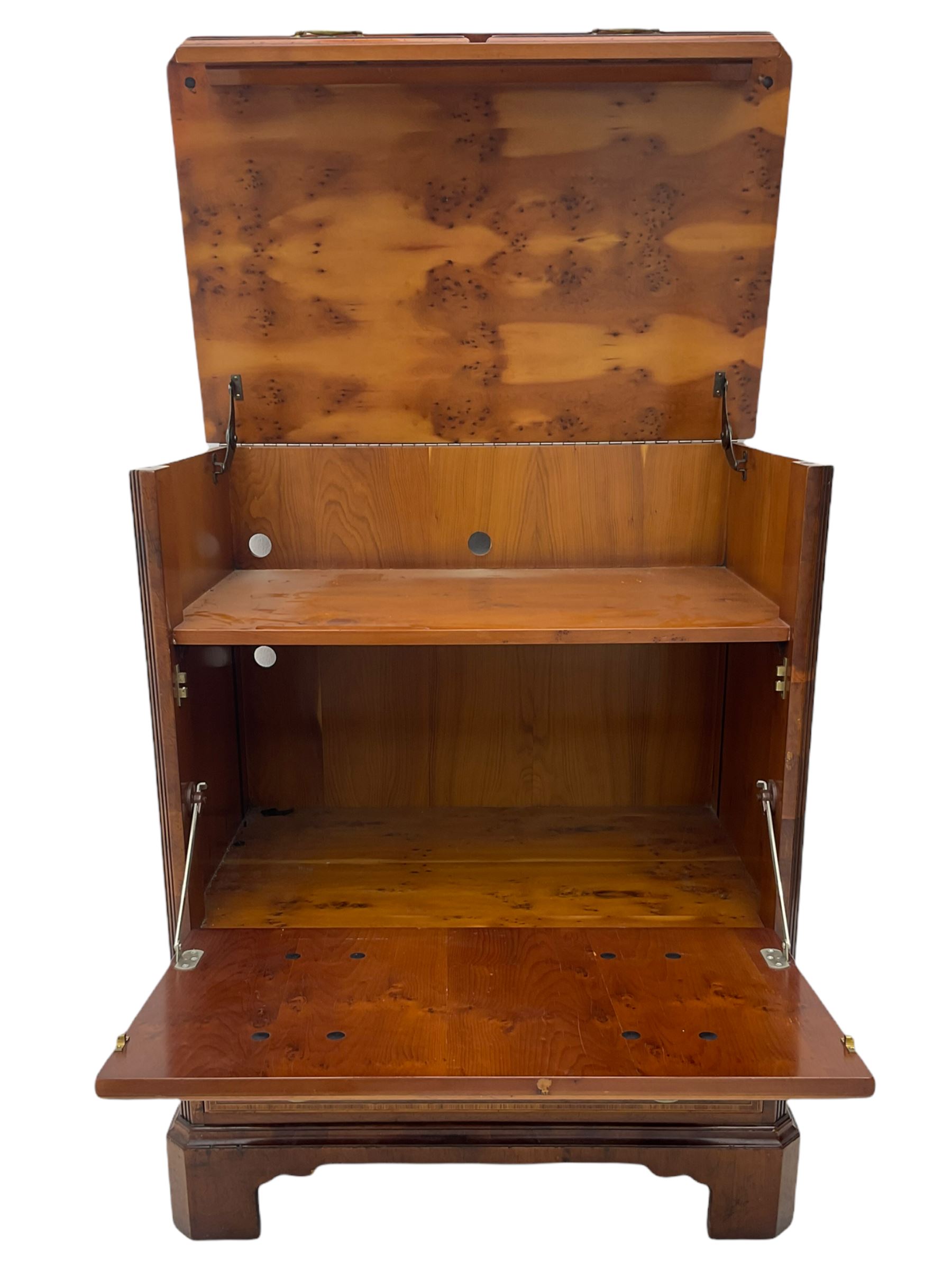 Queen Anne style yew wood, HIFI / TV cabinet, chest 