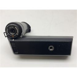 Olympus OM-1 camera body, serial no 913212, with 'Olympus OM-System F.Zuiko Auto-S 1:1.8 f=50mm' lens, serial no.74374, 'Vivitar wide angle MC 28mm 1:2.8 49mm' lens, serial no. 42042268, and Olympus OM winder 2