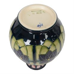 Moorcroft vase Violets pattern, of baluster form, with original box H20cm