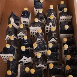 Blue Delft's KLM Airlines, Bols decanters, approximately one hundred, shaped as Dutch houses   