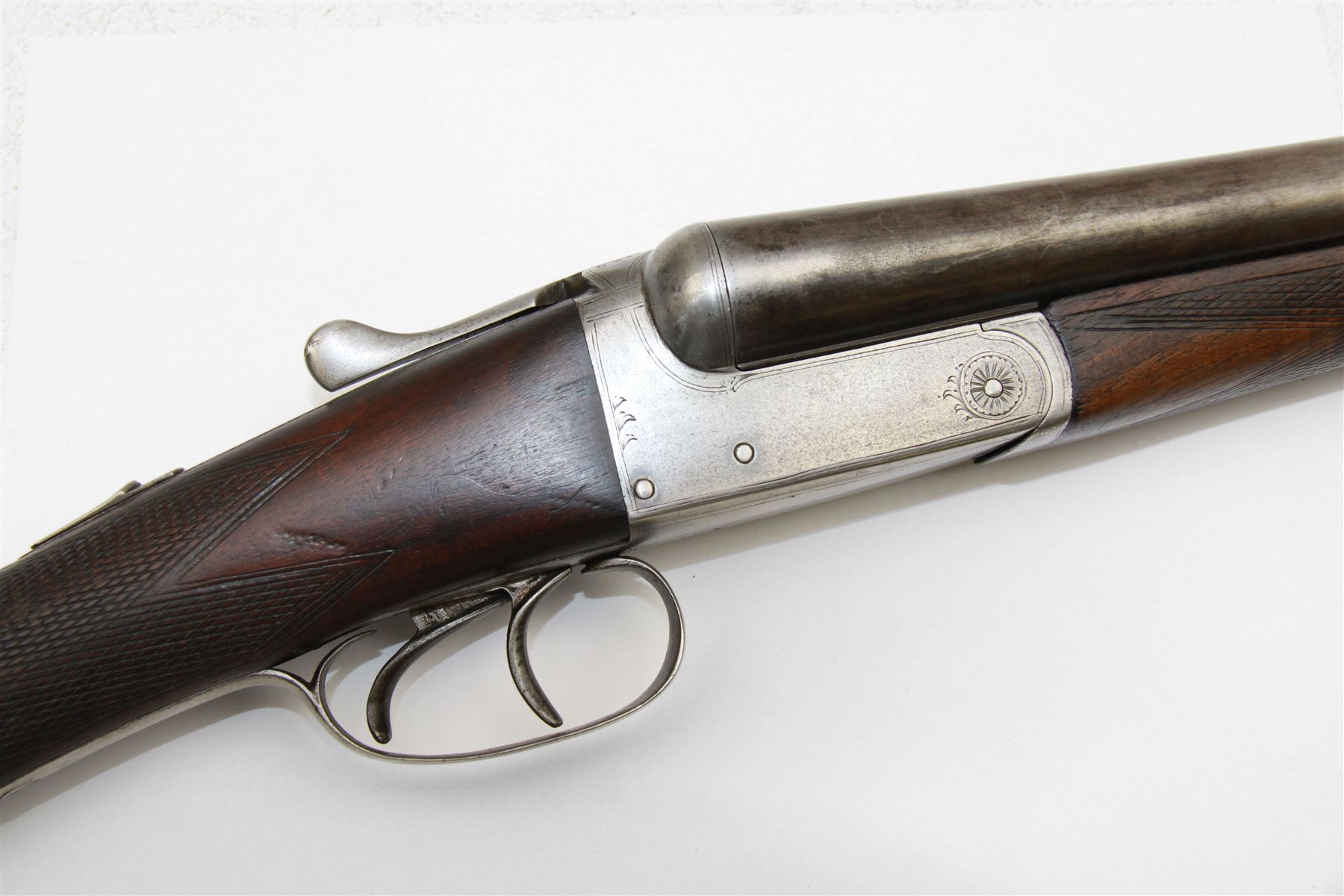 SHOTGUN CERTIFICATE REQUIRED - English 12-bore double trigger side by side double barrel shotgun serial no. 147696 