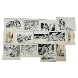 Helen Jacobs BWS (British 1888-1970): 'Pook', collection of fourteen pen and ink illustrations, illustrated in Stella Mead's book of the same title pub. 1942, max 14cm x 19cm (14) (unframed)