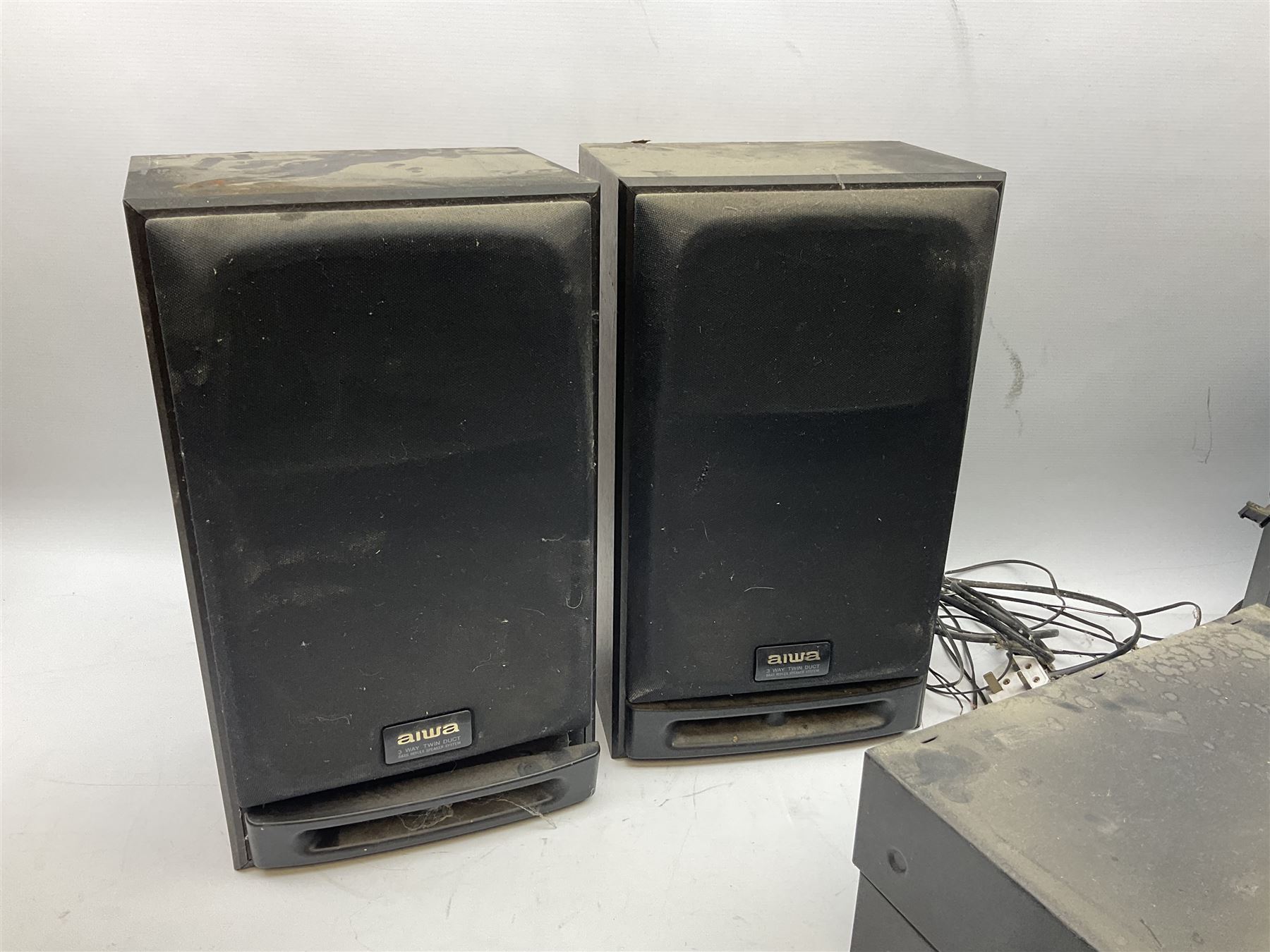AIWA stacking stereo system including double tape deck and speakers