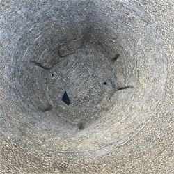 Pair of large cast stone garden urns, D60, H75 - THIS LOT IS TO BE COLLECTED BY APPOINTMENT FROM DUGGLEBY STORAGE, GREAT HILL, EASTFIELD, SCARBOROUGH, YO11 3TX