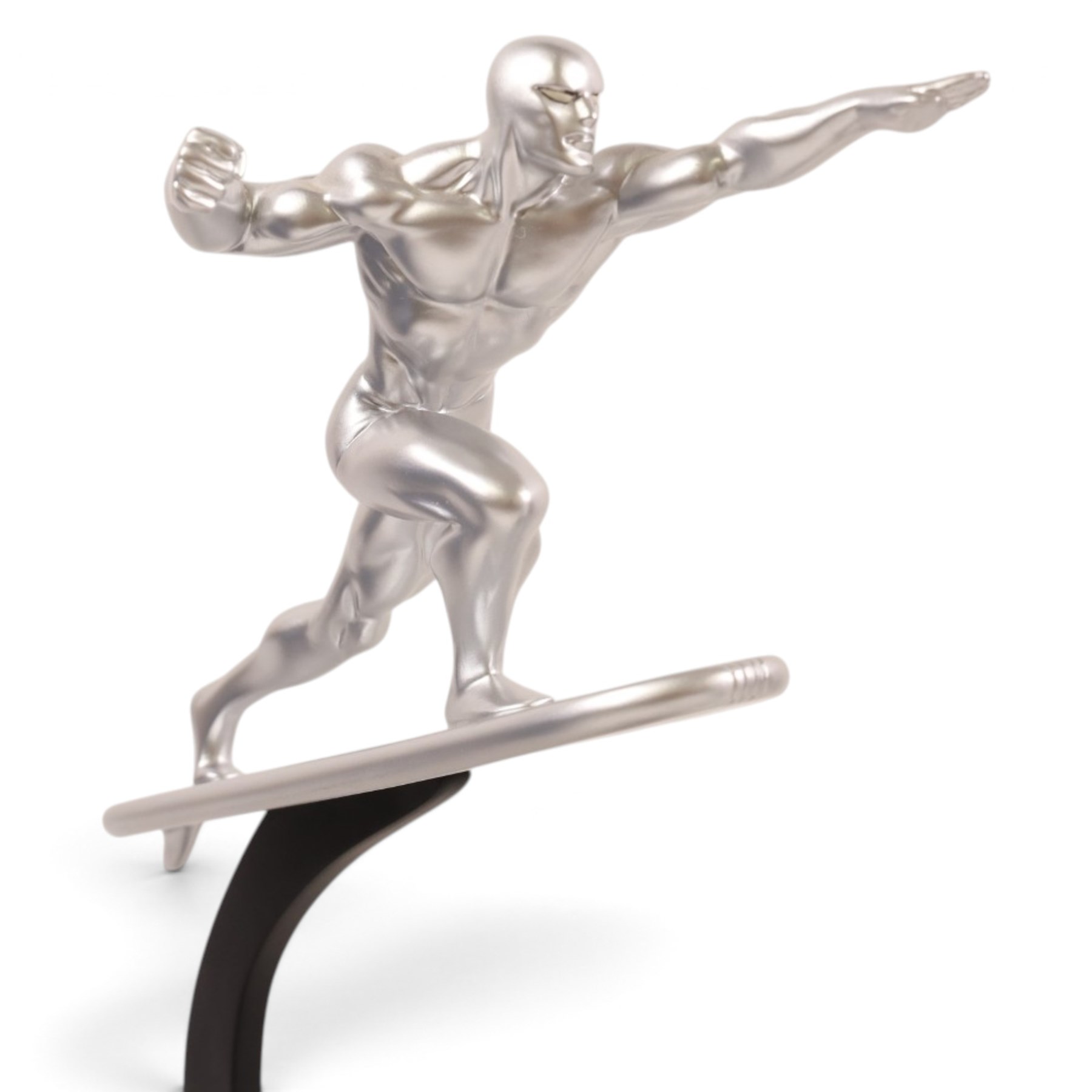 Bowen Designs Silver Surfer painted statue, together with a Kotobukiya Collection Marvel Studios Silver Surfer Fine Art Bust, both boxed