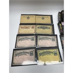 Mint and used stamps on stockcards, many being from Nicaragua, including 1894 'Telegrafos' overprints, 1897 postage due stamps, 1900 'Oficial' stamps including ten centavos, 1961 overprints, miniature sheets etc, housed in four small boxes