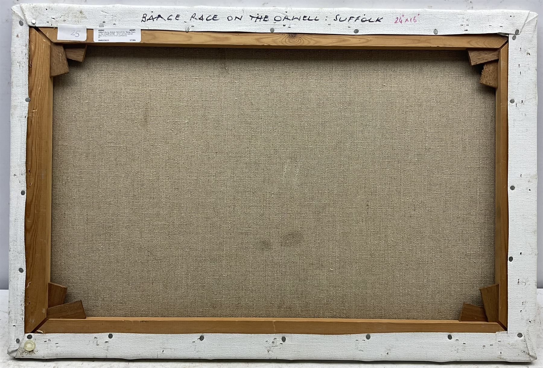 William Burns (British 1923-2010): 'Barge Race on the Orwell Suffolk', oil on canvas signed, titled verso 41cm x 61cm (unframed) 
Provenance: direct from the artist's family