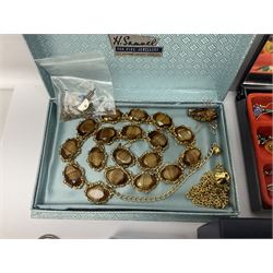 Scottish silver Ola Gorie arctic tern brooch and a matching pair of earrings, 9ct gold stud earrings, collection of costume jewellery, three wristwatches including Ingersoll and Rotary, a Freeman's Alright pocket watch and a continental silver fob watch stamped 935