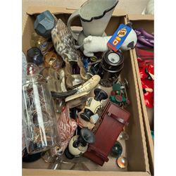 Six Leonardo Collection figures, collection of ceramics and glassware and a floral jardinere on stand