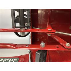 Red child's tin-plate pedal car with chrome detail, by Posh Paddles, Scarborough, H56cm, L80cm