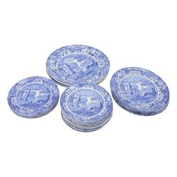 Copeland Spode Italian pattern part tea service, including teapot, six cups and ten saucers, five dessert plates, five side plates etc 