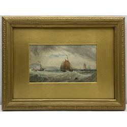 George Weatherill (British 1810-1890): Fishing Boats in Choppy Seas, watercolour signed 11cm x 20cm
Provenance: North Yorkshire deceased estate