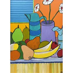 Tom Rayner (Scarborough 1948-2023): 'Fruit Salad', acrylic on canvas signed, titled on label verso 54cm x 39cm