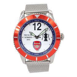 Arsenal FA Cup Winners 2015 limited edition, quartz, stainless steel bracelet wristwatch, boxed with papers