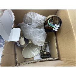 Pair of Marks and Spencer adjustable wall lights, together with a glass chandelier