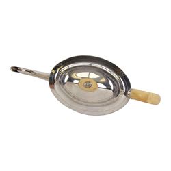 George III silver three piece tea service, comprising teapot with ivory scroll capped curved handle and ivory finial to the hinged cover, twin handled open sucrier with gilt interior, and cream jug with gilt interior, each of oval form with rounded sides, the bodies engraved with central monogram within a seaweed wreath, between engraved foliate bands, hallmarked John Emes, London 1801, teapot including handle H17cm

This item has been registered for sale under Section 10 of the APHA Ivory Act