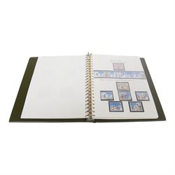 Great Britain stamps, Queen Victoria and later, including QV penny black with partial red MX cancel and three good margins, King Edward VII overprints, Queen Elizabeth II pre-decimal issues, many Queen Elizabeth II mint decimal stamps, etc, housed in four folders and one album