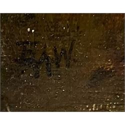 Ernest Albert Waterlow (British 1850-1919): Punting 'On the Thames', oil on canvas signed with initials, titled verso 29cm x 24cm