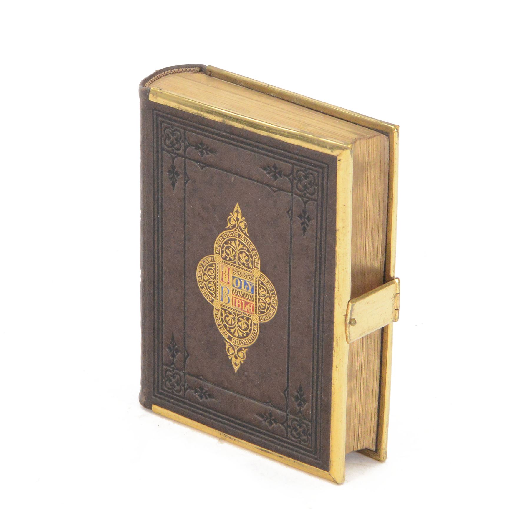 The Holy Bible, containing the Old and New Testaments, black-ruled and printed in double-columns, illustrated with steel-engraved plates and maps, bound gilt-metal, by [Charles] Courtier, London, 