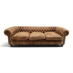 Fleming & Howland Ltd - large traditional shape four seater chesterfield club sofa, the ro...