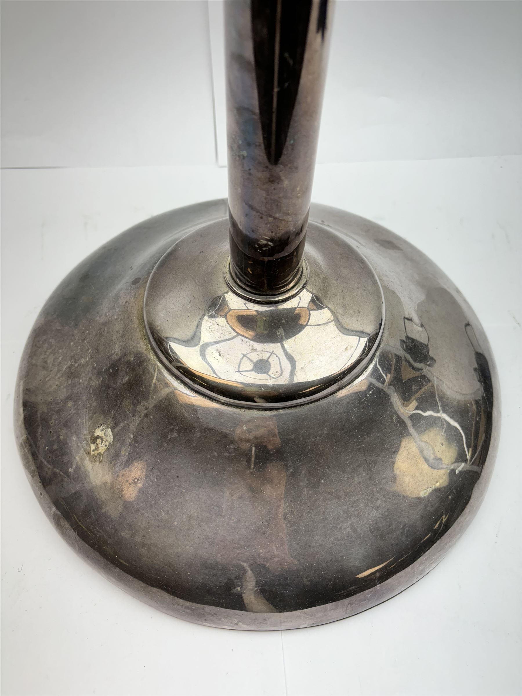 Plated metal wine cooler stand with weighted base H72cm