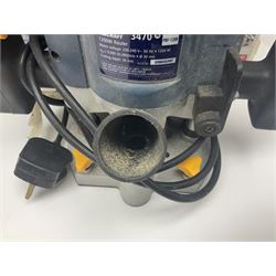 Collection of tools, comprising grinder electric, cased Mac Allister jigsaw, Power craft router