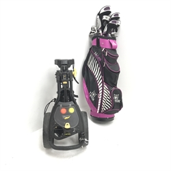 Set ladies Lynx golf clubs with bag and trolley      