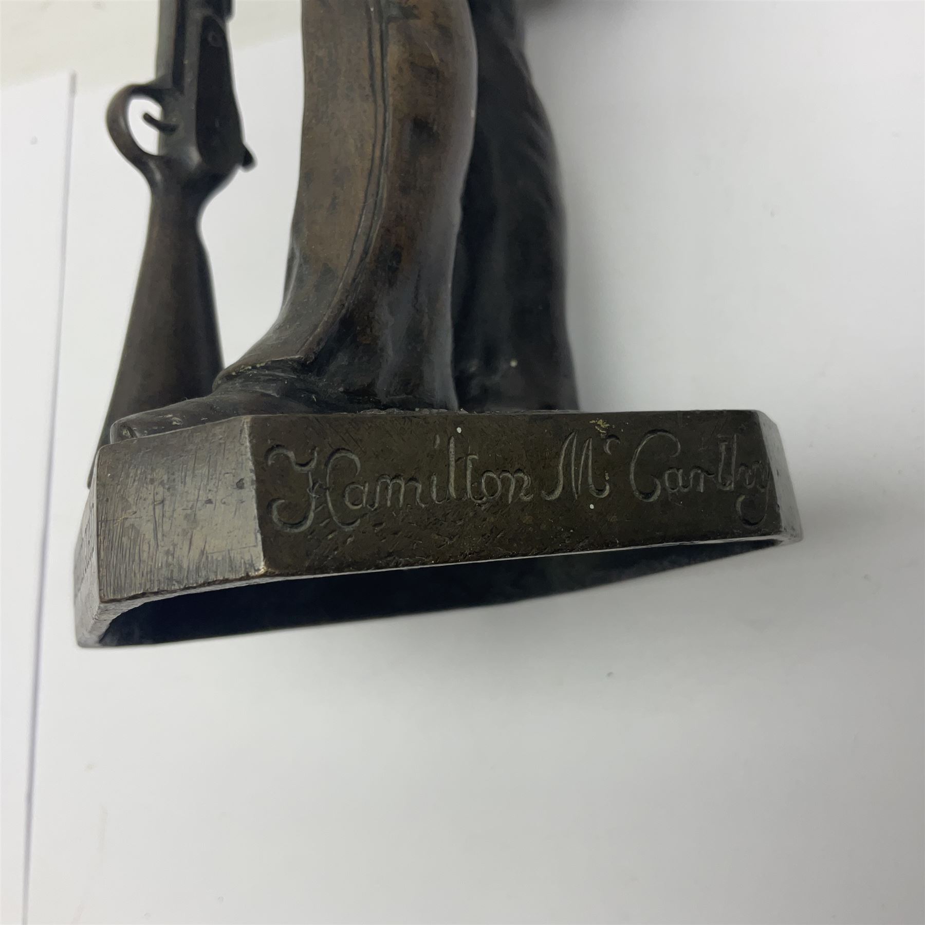 Bronzed figure of a Grenadier guard, H33cm