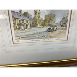 After Kenneth W Burton (British 1946-): Yorkshire Scenes, four limited edition colour prints signed together with a signed print after Baxter and four other prints max 25cm x 37cm (9)