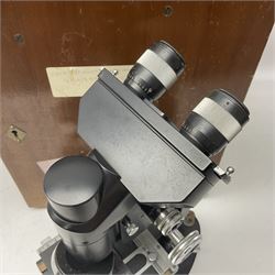 20th century W. Watson & Sons binocular microscope no 98191, in original box, together with W. Watson & Sons Kima microscope no 107846, in original box and Cooke Troughton & Simms binocular microscope no 467926